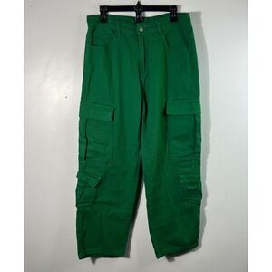 Manfinity Cotton Cargo Pants Green M Streetwear Straight Leg
